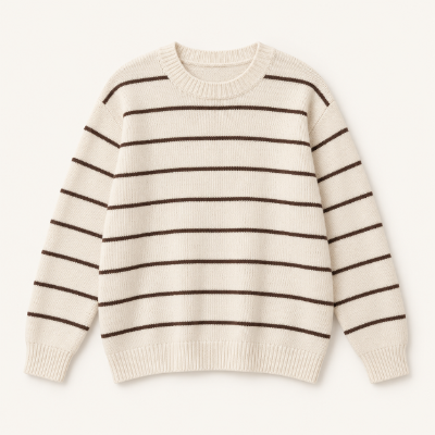 Illustrative ivory striped sweater
